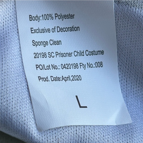 Spooktacular Creations Kids Prisoner Black & White Striped Costume | Size Large - Picture 13 of 16